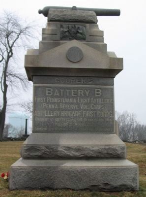 Battery B, First Pennsylvania Light Artillery Monument. Click for full size. Battery B, First Pennsylvania Light Artillery Monument image. Click for full size.