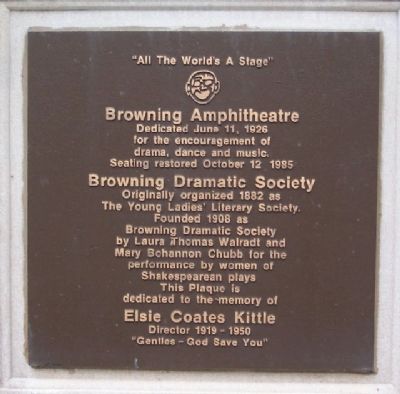 Browning Amphitheatre Marker. Click for full size. Browning Amphitheatre Marker image. Click for full size.