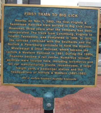 First Train to Big Lick Marker image. Click for full size.