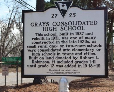 Grays Consolidated High School Marker image. Click for full size.