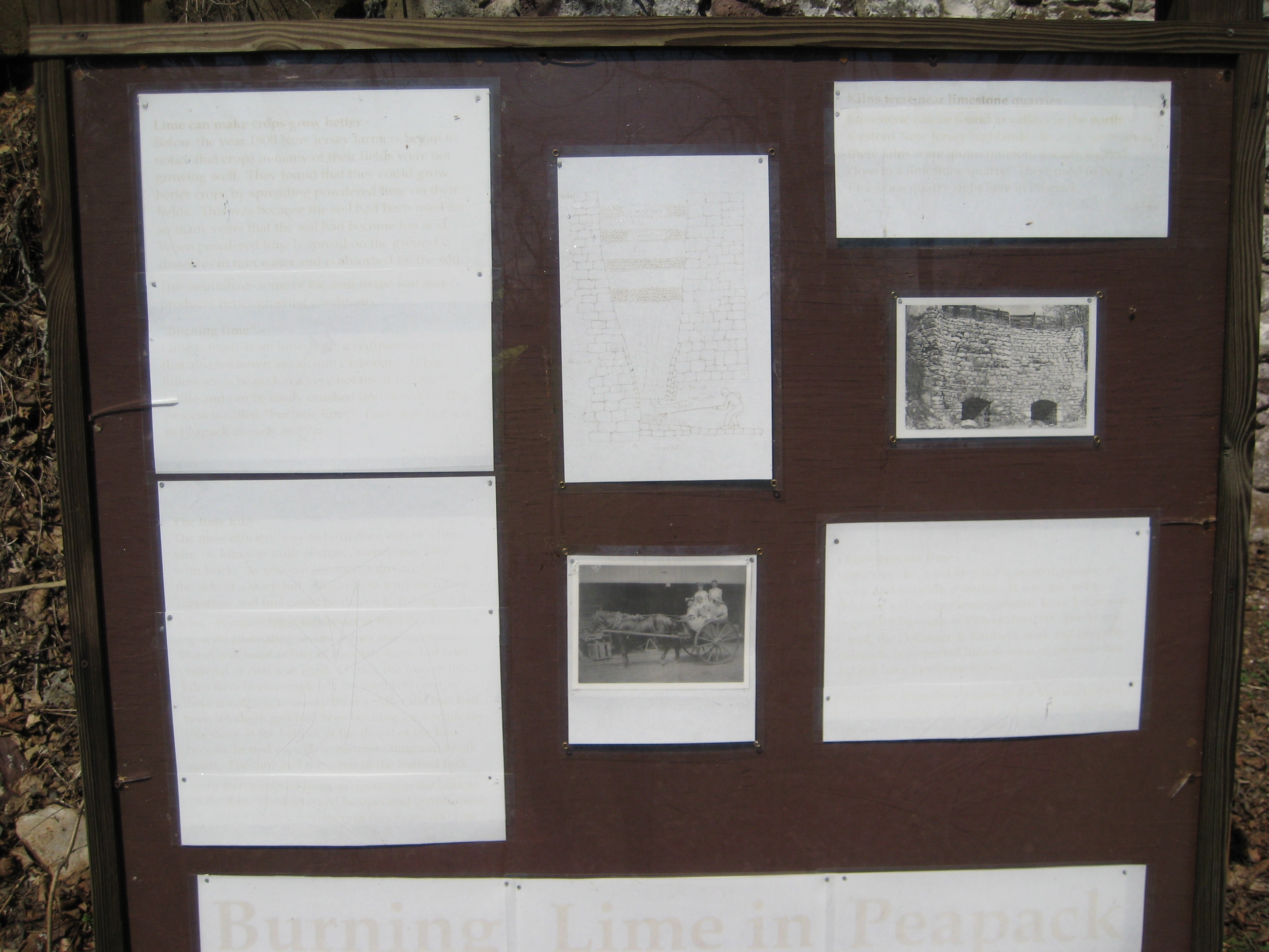Peapack-Gladstone Lime Kiln Park Bulletin Board