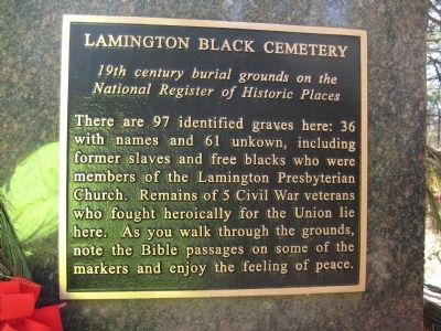 Lamington Black Cemetery Marker image. Click for full size.