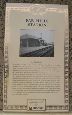 Far Hills Station Marker image. Click for full size.