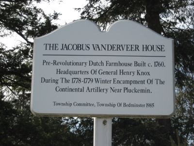 The Jacobus Vanderveer House Marker image. Click for full size.