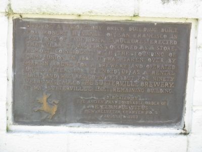 Sutterville Brewery Marker image. Click for full size.