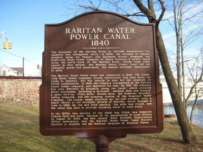Raritan Water Power Canal Marker image. Click for full size.