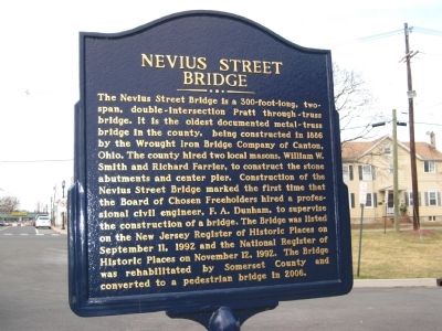 Nevius Street Bridge Marker image. Click for full size.