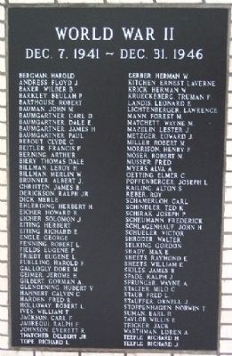 Adams County Veterans Memorial WWII Panel image. Click for full size.
