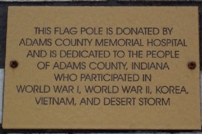 Adams County Veterans Memorial Flag Pole Marker image. Click for full size.