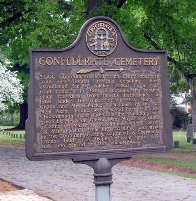 Confederate Cemetery Marker. Click for full size. Confederate Cemetery Marker image. Click for full size.