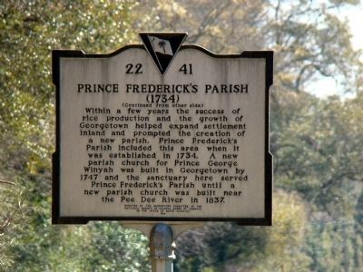 Prince Frederick’s Parish Face of Marker image. Click for full size.