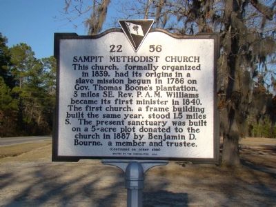 Sampit Methodist Church Marker, Side One. Click for full size. Sampit Methodist Church Marker, Side One image. Click for full size.