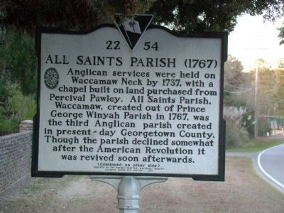 All Saints Parish Face of Marker image. Click for full size.