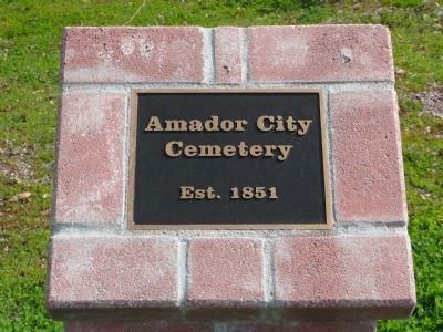 Amador City Cemetery Plaque image. Click for full size.