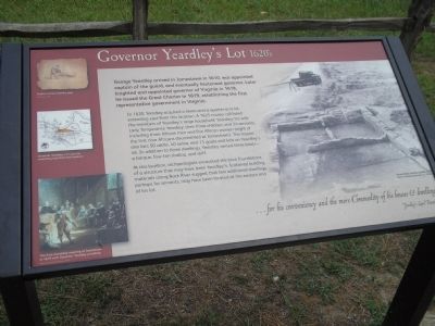 Governor Yeardley’s Lot 1620’s Marker image. Click for full size.