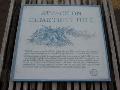 Attack on Cemetery Hill Marker image. Click for full size.