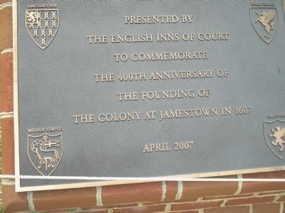 The English Inns of Court Marker. Click for full size. The English Inns of Court Marker image. Click for full size.