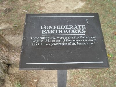 Confederate Earthworks Marker. Click for full size. Confederate Earthworks Marker image. Click for full size.
