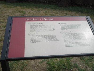 Jamestown’s Churches Marker image. Click for full size.