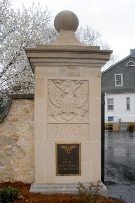 City Point National Cemetery gatepost. Click for full size. City Point National Cemetery gatepost image. Click for full size.