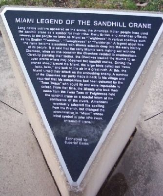 Miami Legend of the Sandhill Crane Marker image. Click for full size.