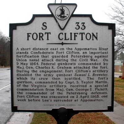 Fort Clifton Marker image. Click for full size.