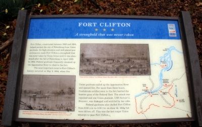 Fort Clifton CWT Marker. Click for full size. Fort Clifton CWT Marker image. Click for full size.