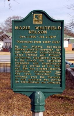 Mazie Whitfield Nelson Marker - Reverse Side image. Click for full size.