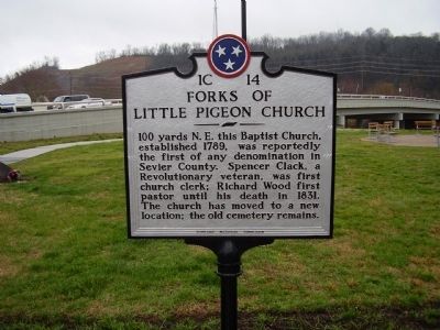 Forks of Little Pigeon Church Marker image. Click for full size.