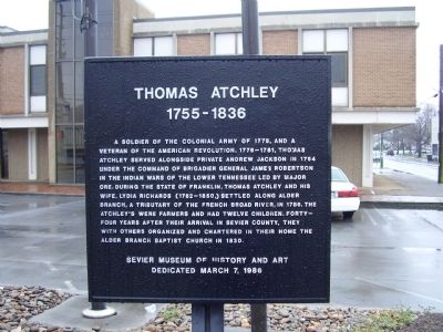 Thomas Atchley Marker image. Click for full size.