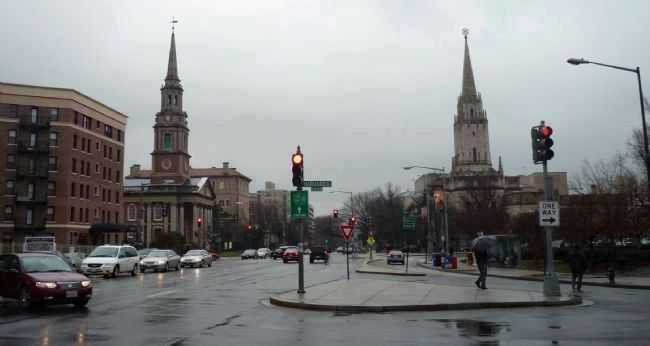 View to the south from the Fashionable 16th Street Marker - across Harvard St. and Columbia Rd.. Click for full size. View to the south from the Fashionable 16th Street Marker - across Harvard St. and Columbia Rd. image. Click for full size.