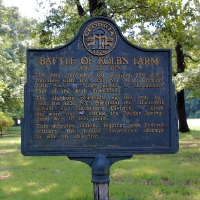 Battle of Kolb's Farm Marker. Click for full size. Battle of Kolb's Farm Marker image. Click for full size.