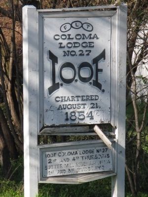 Odd Fellows Hall Driveway Entrance Sign. Click for full size. Odd Fellows Hall Driveway Entrance Sign image. Click for full size.