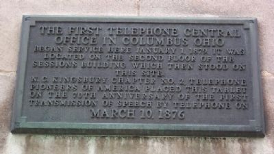 The First Telephone Central Office in Columbus Ohio Marker image. Click for full size.