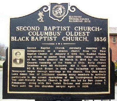Second Baptist Church - Columbus' Oldest Black Baptist Church Marker (Side A) image. Click for full size.
