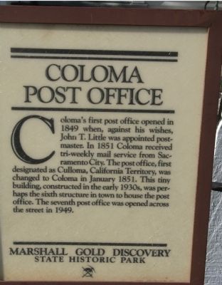 Coloma Post Office Marker image. Click for full size.