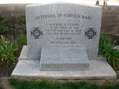 Rio Vista Veterans of Foreign Wars Marker. Click for full size. Rio Vista Veterans of Foreign Wars Marker image. Click for full size.