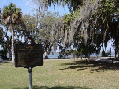 M.E. Thompson and the Purchase of Jekyll Island Marker, along Riverview Drive beside Jekyll River image. Click for full size.