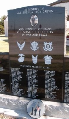 Center Section - - Henning (Illinois) War Memorial Marker image. Click for full size.