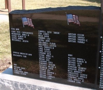 Left Section - - Henning (Illinois) War Memorial Marker image. Click for full size.