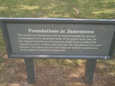 Foundations at Jamestown Marker. Click for full size. Foundations at Jamestown Marker image. Click for full size.