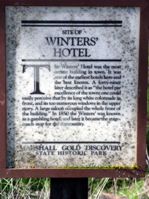 Winters’ Hotel Marker image. Click for full size.