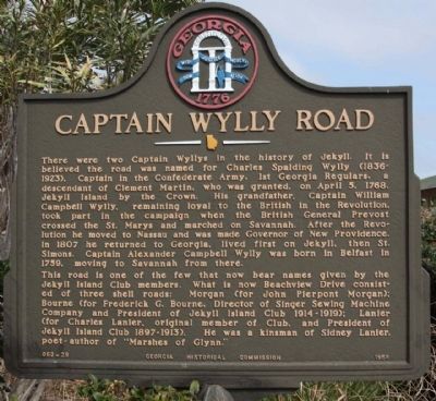 Captain Wylly Road Marker image. Click for full size.