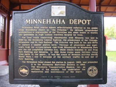 Minnehaha Depot Marker. Click for full size. Minnehaha Depot Marker image. Click for full size.