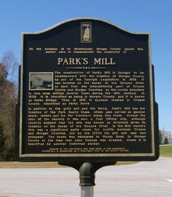 Park's Mill Marker image. Click for full size.