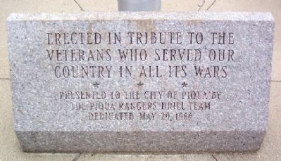 Piqua Veterans Memorial Marker image. Click for full size.