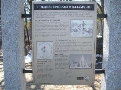 Colonel Ephraim Williams, Jr. Marker. Click for full size. Colonel Ephraim Williams, Jr. Marker image. Click for full size.
