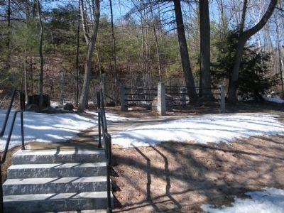 Path to rock marking Colonel Ephraim Williams, Jr.'s initial resting place. image. Click for full size.