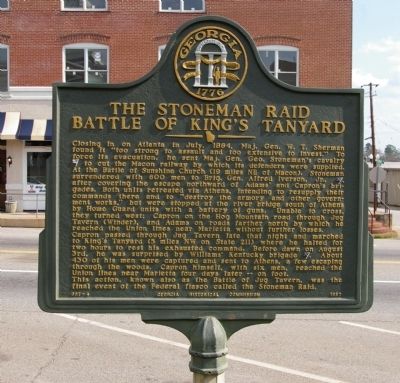 The Stoneman Raid Battle of King's Tanyard Marker image. Click for full size.