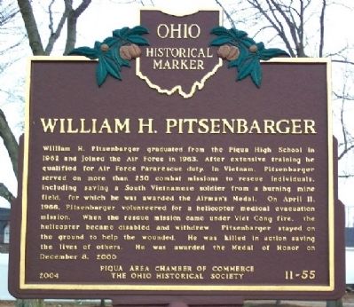 William H. Pitsenbarger Marker (Side B) image. Click for full size.